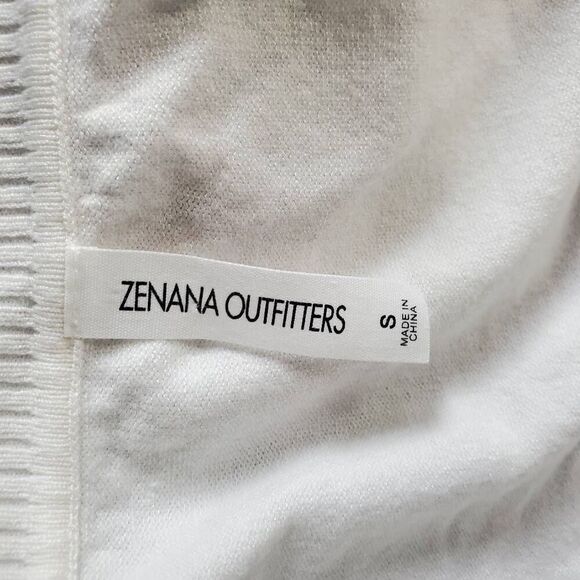 Zenana Outfitters Cream Open Front Knit Cardigan Size S - Picture 5 of 7